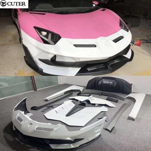 LP700 LP720 LP750 SVJ style Carbon fiber FRP front bumper rear bumper rear spoiler side skirts hood for Lamborghini Aventador