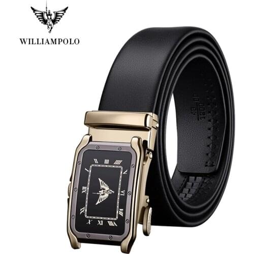 2020 Fashion New Design Williampolo Belt Luxury Brand Cowskin Leather Men Gold Belt Ceinture Homme Cuir Veritable #19669-71P