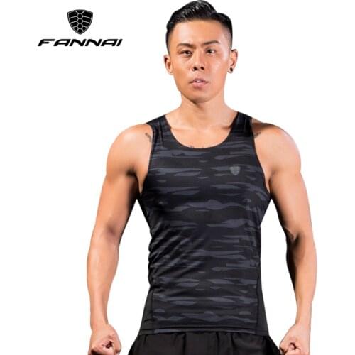 FANNAI Men Running Compression Tank Top Vest Gym T Shirts Fitness Sleeveless T-shirts Sports Clothing Jogging Vest