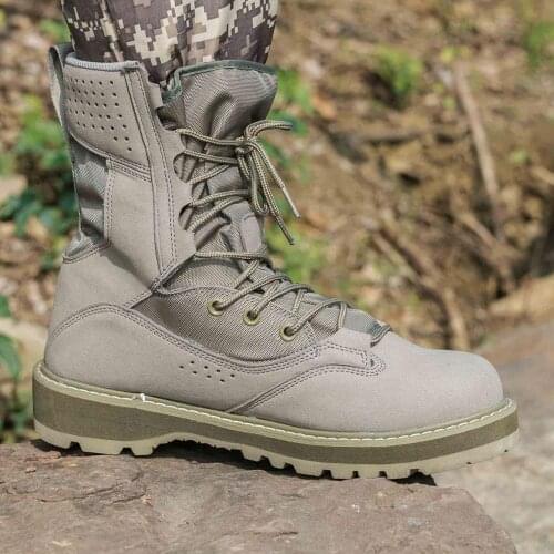 Sage Green Mens Boots Military Tactical High Tactical Boots Hiking Shoes Outdoor Hunting Beige Combat Boots
