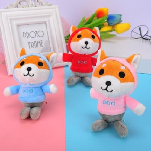 New cute puppy Akita dog Corgi key chain plush toy doll pendant bag baby car accessories original fashion products