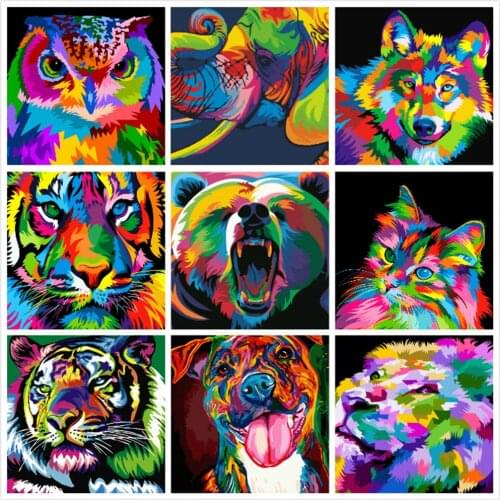 Monkey Lion Painting By Numbers For Adults Kits Hand Painted Home Decor Drawing Canvas DIY Oil Coloring Paint Picture By Numbers