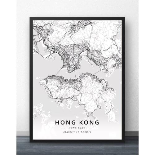 Hong Kong Map Poster