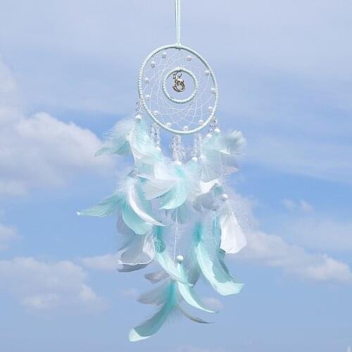 Pony Blue Dream Net Feather Pendant Girl Heart Gift Home Decoration Pendant Kawaii Room Decor Bedroom Decor Dream Catcher