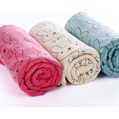 Hylidge Microfiber Fabric Kids Bath Towel Printing Cartoon 70*140CM Large Bath Towel Soft Cotton Newborn Baby Swaddle Blanket