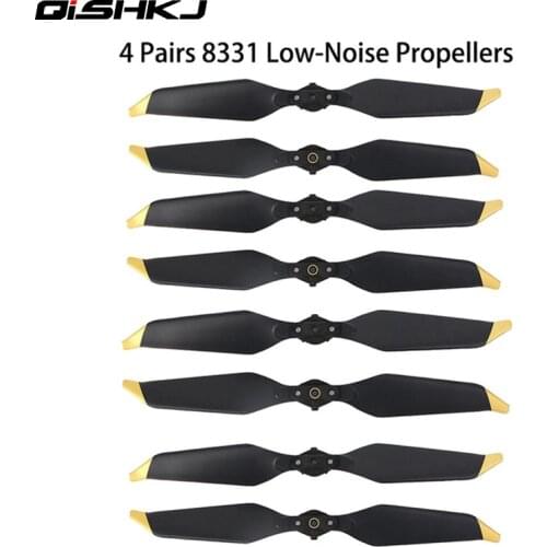 4 Pairs 8PC DJI Mavic Pro Platinum 8331 Low Noise Quick-Release Propellers ( Golden/Silver ) for Mavic Pro Accessories Free Ship
