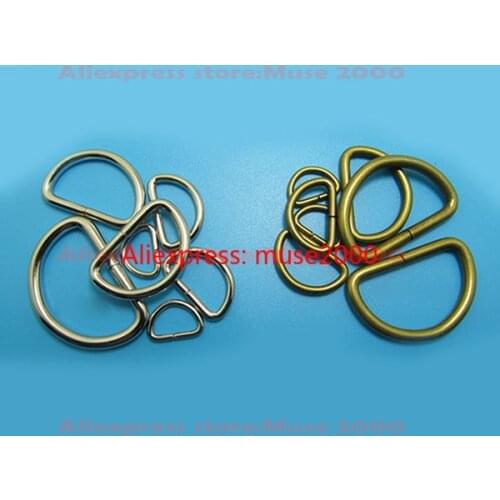 Weaving tape buckle steel metal D shape belt anchor clip fastener Adjusting Shoulder straps buckle bag clothing accessories