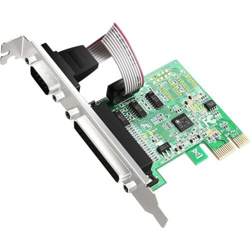 RS232 RS-232 Serial Port COM & DB25 Printer Parallel Port LPT to PCI-E PCI Express Card Adapter Converter ASIX AX99100