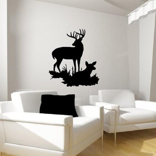 Size 56x68cm Beautiful Deer Style Vinyl Wall Decal Living Room Vinyl Carving Wall Decal Sticker for Home Window Decoration
