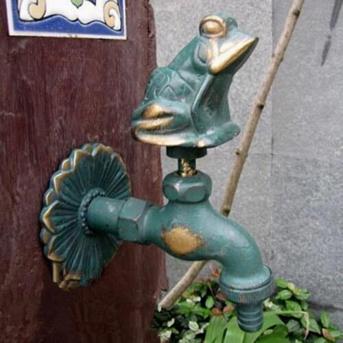 Outdoor garden faucet animal shape Bibcock with antique brass Frog tap for washing mop/Garden watering Animal faucet