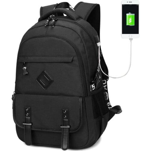 Backpack Men Causal Daypack Preppy Style School Backpacks for Teenagers High School Middle Mochila Black Large Capacity