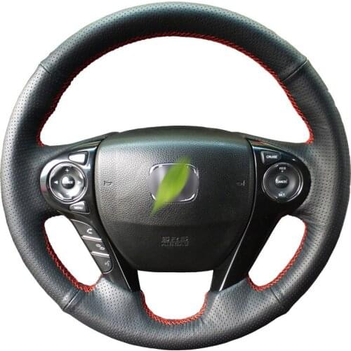 DIY hand-stitched steering wheel cover high-quality leather & drilling For 9th Gen Accord Odyssey Elysion Comfortable grip