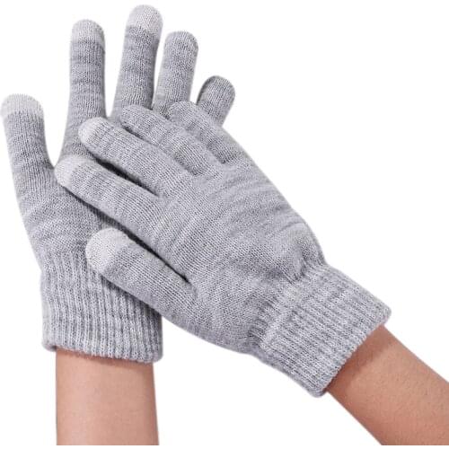 Sparsil New Unisex Autumn Winter Touch Screen Gloves Solid Knitted Cashmere Mittens Women Fashion Outdoor Cycling Warm Glove