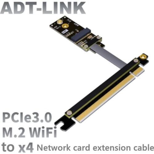 M.2 a. e. key x16 Extension Cable Riser Card M2 A/E Key to 16x PCI-Express 3.0 PCIE Extender PCIe3.0x1 8G/bps