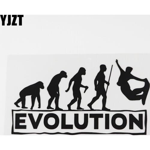 YJZT 17.7CMX9.7CM Snowboarding Evolution Extreme Sport Vinyl Car Sticker Black/Silver 8A-0915