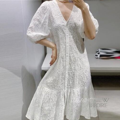 Белые летние платья ZAAHONEW China At AliExpress