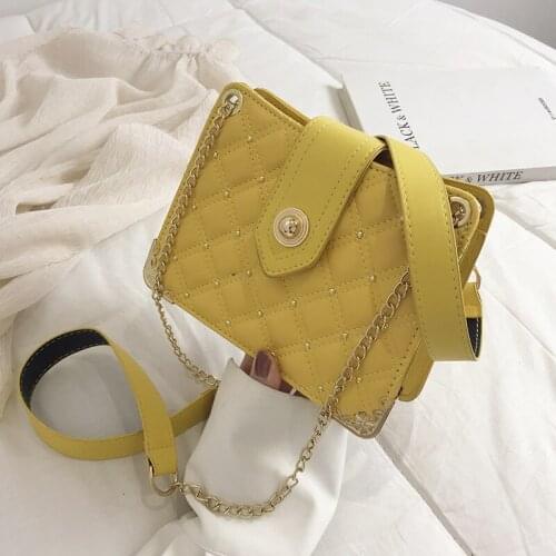 Womens Fashion Bag New Style High Quality Handbag Luxury Chain Shoulder Bag Trendy Plaid Messenger Bag Small PU Leather Tote