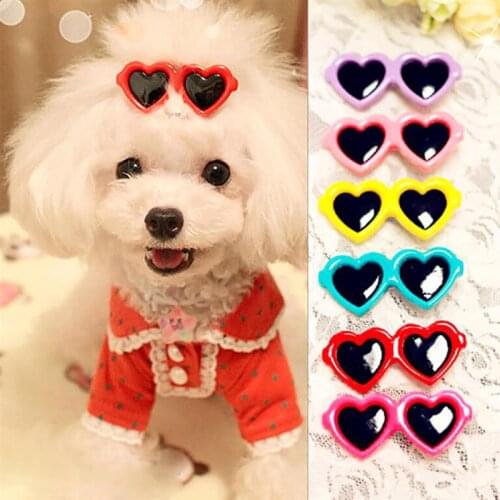 10PCS Hear Sunglasses Shape Pet hair clip Dog Hair Clip Decorative Glasses Shape Pet Hair Clip Hair Accessories