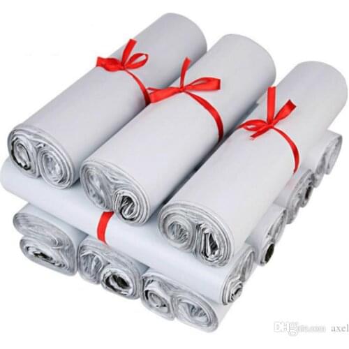 10x19cm White poly mailer shipping plastic packaging bags products mail by Courier storage supplies mailing self adhesive packag
