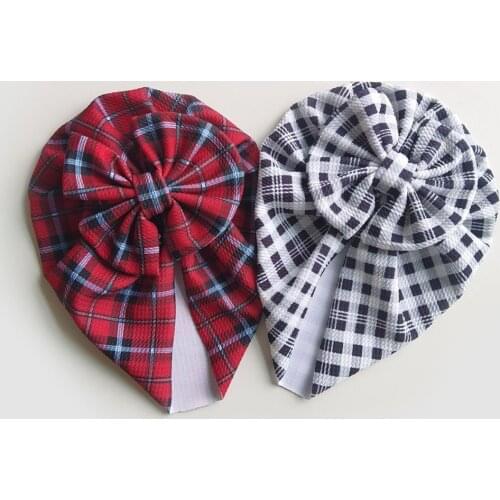 12pc/lot New Baby Boys Girls Dot Bows Turban Hats Toddler Tie Dyed Beanies Hat Caps For Kids Newborn Children Waffle Fabric Cap