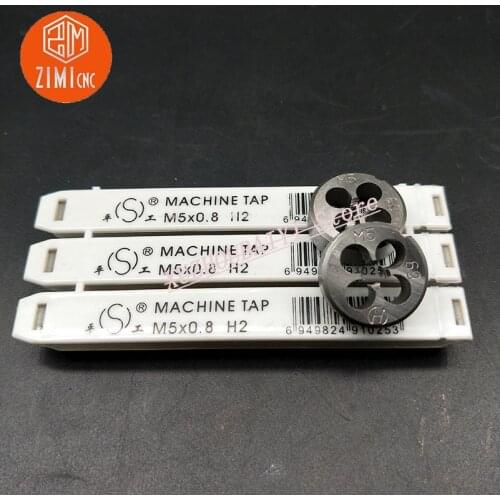 2pcs M5*0.8 M5*0.5 round die tap fine tooth standard tooth high speed steel hand tool set round thread mold thread tap tap mold