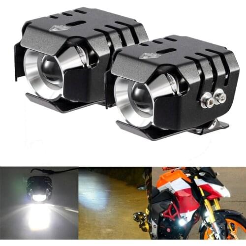 2Pcs Motorcycles Headlight 6500k White Super Bright Working Spot Light Motorbike Fog Lamp LED Scooters Spotlight