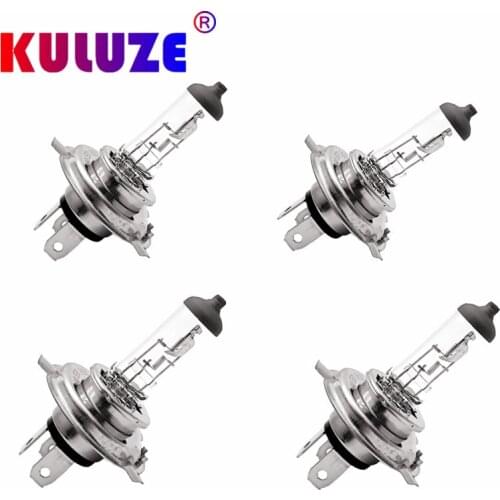 4pcs H4 12V 55W Halogen Car Light Bulb Halogen 3800K White Fog Halogen Bulb Car Headlight Lamp 12V Car Bulb