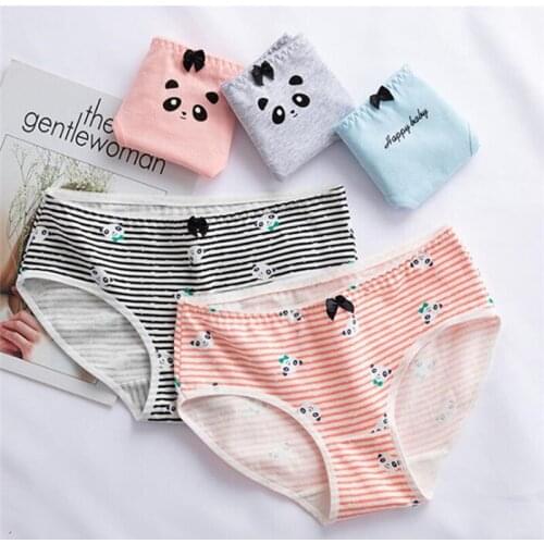 4PCS/Lot Children Cotton Underwear Young Girls Briefs Solid Low Waist Short Briefs Comfortable Ladies Panties TWY-821-8-4p
