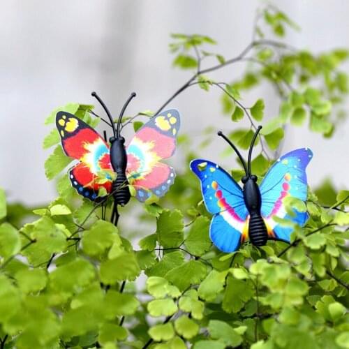 5/10/12pcs Butterflies Garden Yard Planter Colorful Whimsical Butterfly Stakes Decoracion Outdoor Size:4*4cm