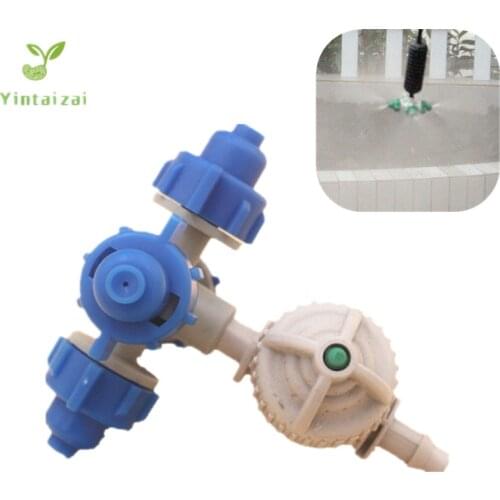 50PCS Fogger and Cross Misting Sprinkler With 1/4inch Antidrip Cooling Hanging Sprinkler For Greenhouse Irrigation Fittings