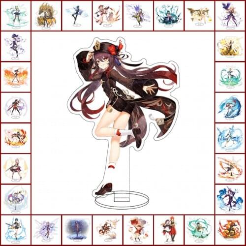 Genshin Impact Acrylic Figures Standing Morax Model Hu Tao Collection Cosplay