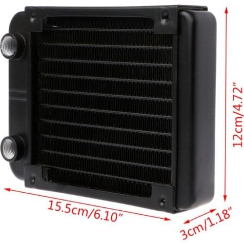 120mm Aluminum Computer Radiator Water Cooler 10 Tube CPU Heat Sink Exchanger