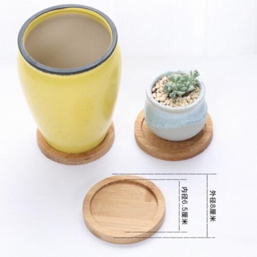 Bamboo Round Square Bowl Plate Succulent Storage Tray Base Garden Decoration Home Decoration Crafts 3 Type Sale