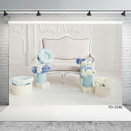 White Sofa Flower Bouquet Photographic Backgrounds Photo Studio Video Cloth Photophone For Baby Camera Photo Photo Shootings