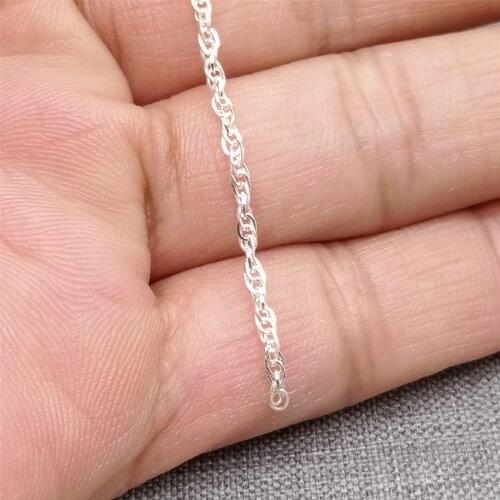 925 Sterling Silver Unfinished Wheat Chain for Necklace Bracelet 1.6mm 3.28ft