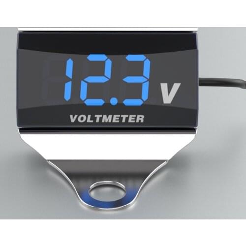 Motorcycle DC 10-150V Digital Voltmeter LED Display Waterproof Voltage Tester Battery Moniter Gauge with Bracket