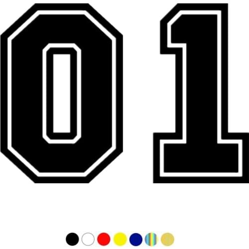 CS-1703#15*20cm number 01 reflective waterproof funny car sticker vinyl decal silver/black for auto car stickers styling