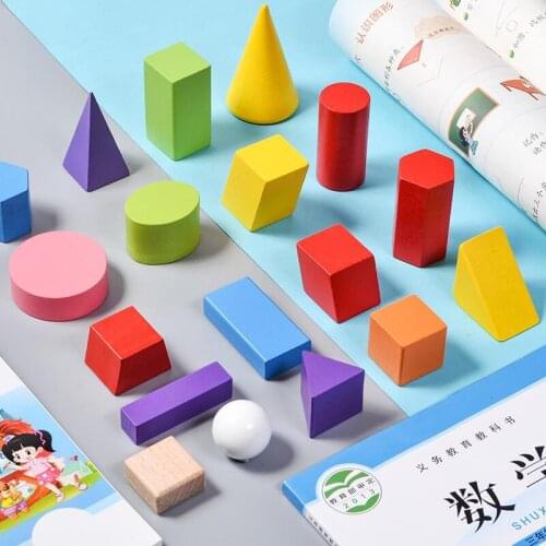Childrens 48-piece geometric colorful colored wooden blocks assembled building childrens learning teaching toys