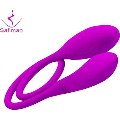 Safiman Dual Vibrator 7 Speeds Double Head Jump Egg Bullet Dildo Vibrator Anal Butt Plug Adult Sex Toy For Couple Men Women