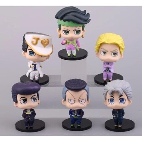 6pcs/Set 7.5-8cm Anime JOJOs Bizarre Adventure Figure Toy Giorno Giovanna Bruno Bucciarati Collection Model Doll Kids Gifts