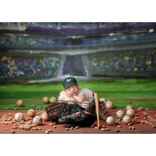 Newborn Baby Portrait Backdrop for Photography Sports Filed Themed Oil Painting Background for Photo Studio Rugby Stadium Props