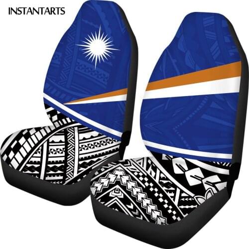 INSTANTARTS Featured Island Flag Print Comfortable Automobile Seats Protector Anti-Slip Car Accessories Car Interior Seat Covers