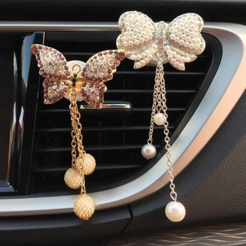 JOORMOM bow tie pendant air outlet, perfume clip creative car accessories female vehicle aromatherapy car decoration interior