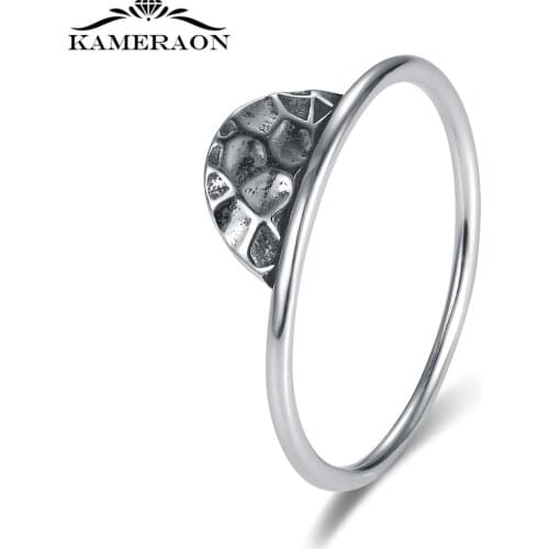 Silver Earrings 925 Cute Rings Peaked Pattern Half Round Simple Ring Jewelry Gift To Friends Young Fashion Geometries Design