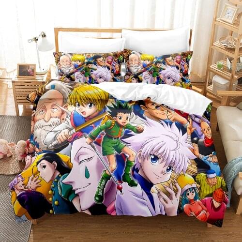 Hunter x Hunter Bedding Set Single Twin Full Queen King Size Hunter x Hunter Bed Set Childrens Kid Bedroom Duvetcover Sets 034