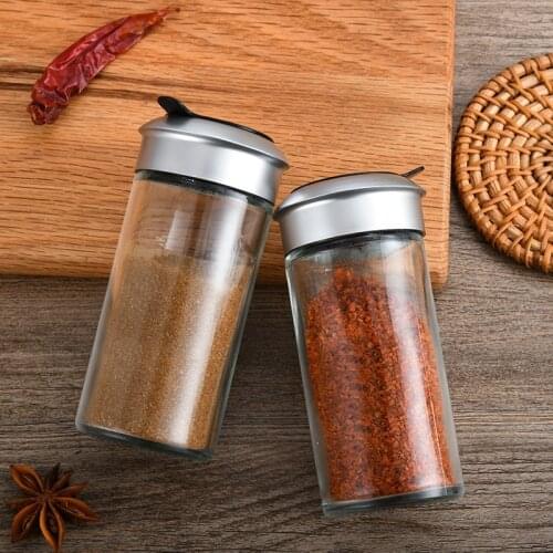 2021New Spice Jar Seasoning Bottle Spice Pepper Salt Shaker Rotating Cover Salt Sugar Condiments Storage Container Kitchen Tools
