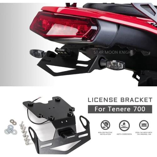Motorcycle License Number Plate Frame Holder Bracket For YAMAHA Tenere 700 T7 XTZ700 XT700Z TX690Z XTZ690 2019 2020 2021
