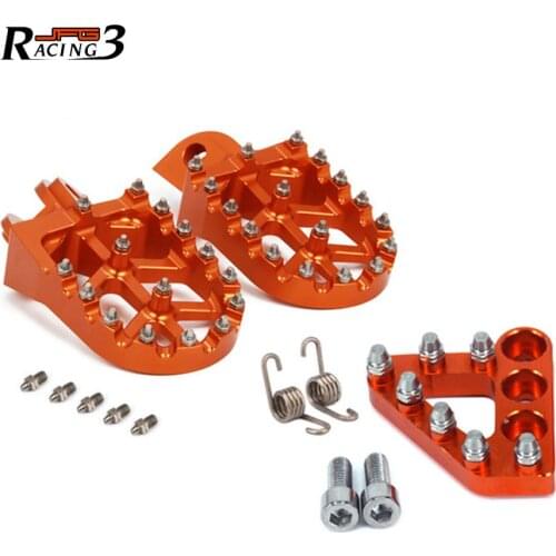 Motorcycle Orange Aluminum FootPegs For KTM SX SXF EXC EXCF XC XCF XCW XCFW 65 85 125 150 200 250 300 350 1998-2017