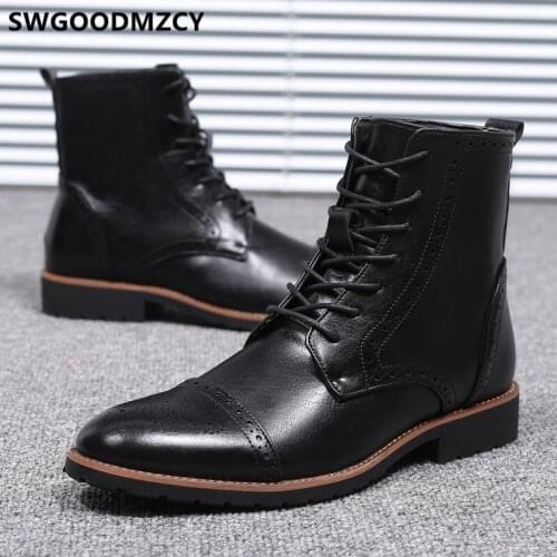 Brogues Ankle Boots Men Chukka Boots Men Leather Boots Men Shoes+male Zapatos De Hombre De Vestir Formal Chaussure Homme Ayakkab
