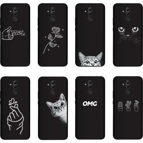QAQsam 6.3" Soft Silicone For Huawei Mate 20 Lite Case Cover Painting Matte Phone Cases Funda